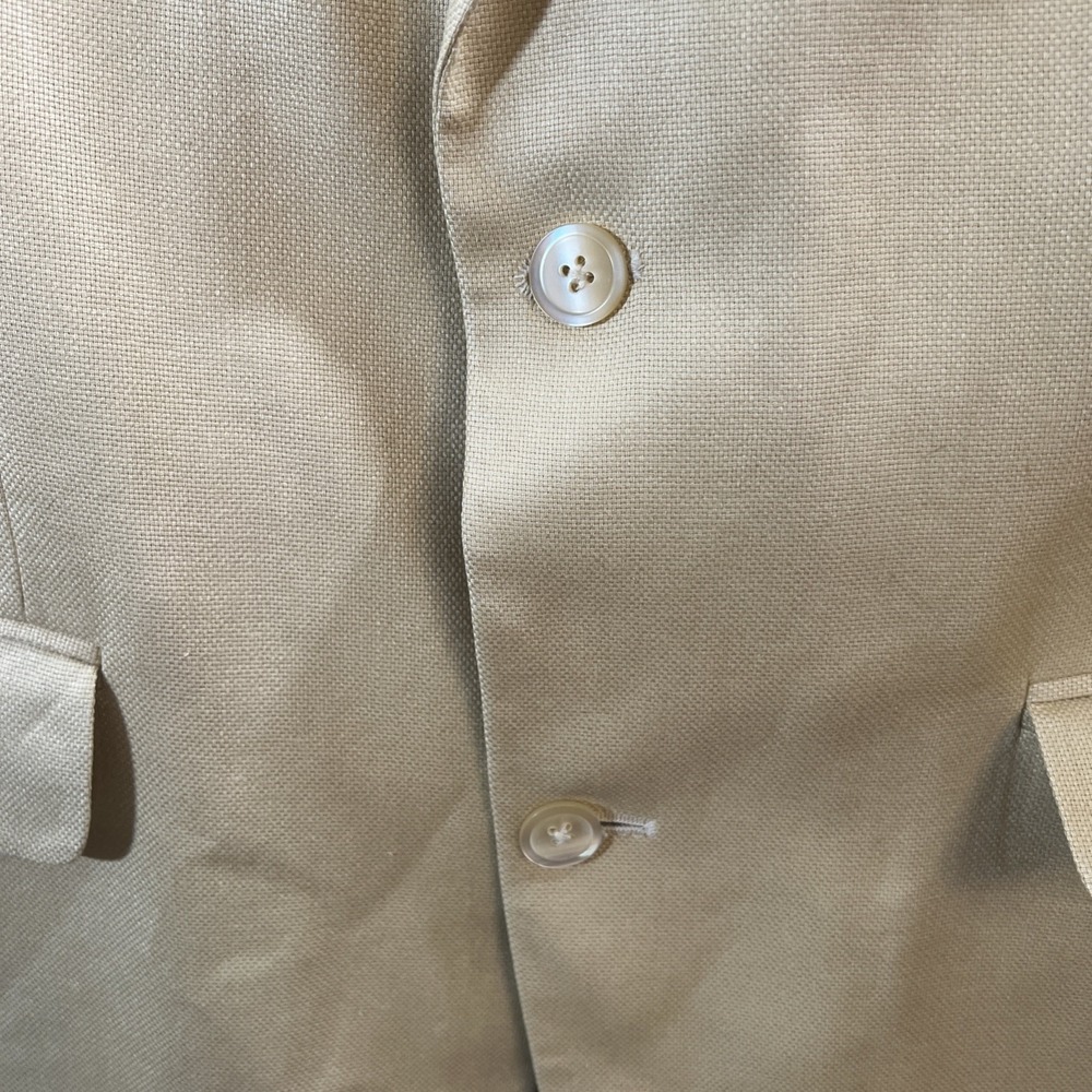 Lands End Blazer Men's 42L Long Silk Sport Coat Blazer Gold Yellow 2 Button - Picture 11 of 16